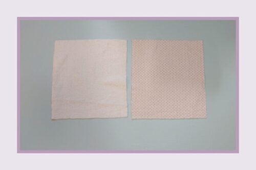 ハンカチ型布ナプキンを作るための２枚の生地